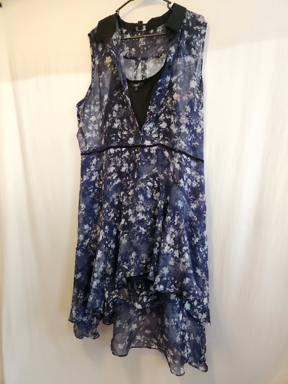 Simply Vera wang print ruffle shirt dress XXL